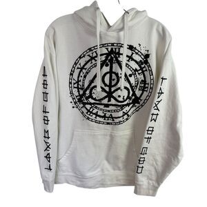 Lamb of God Omens Graphic Hoodie Size Large White Hooded Sweatshirt Men’s